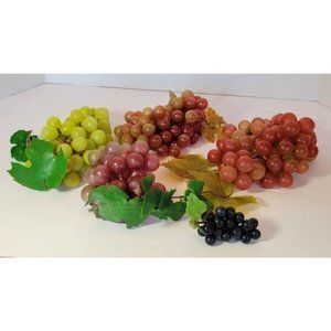 Vintage Artificial Grape Bunches Decorative Rubber Fake Grapes Clusters Variety